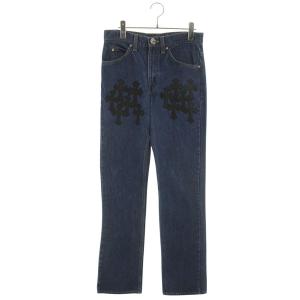 クロムハーツ サイズ:29インチ U VNTG JEAN BLU ORNG TAB クロスパッチ付きウォッシュド517デニムパンツ 中古 OS06