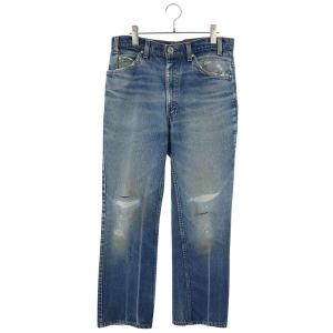 クロムハーツ 32インチ U VNTG JEAN BLU ORNG TAB 517 クロスパッチ付きウォッシュド517デニムパンツ 中古 OK15