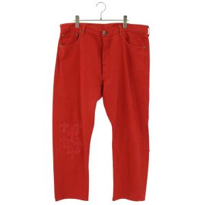 クロムハーツ 36インチ U VNTG JEAN RED RED TAB ラージクロスパッチ付きデニムパンツ 中古 SJ02
