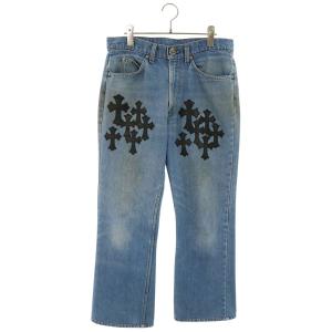 クロムハーツ リーバイス サイズ:32inch U VNTG JEAN BLU ORNG TAB クロスパッチ付きウォッシュド517デニムパンツ 中古 SJ02