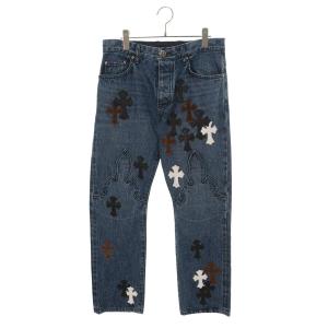クロムハーツ サイズ:32インチ JEAN SL FLEURKNEE クロスパッチ付きフレアニーデニムパンツ 中古 OK15