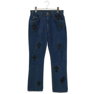 クロムハーツ リーバイス サイズ:30インチ U VNTG JEAN BLU ORNG TAB 517 クロスパッチ付きウォッシュドデニムパンツ 中古 GZ11