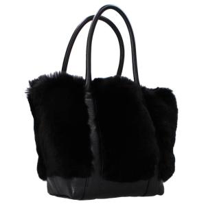 クロムハーツ TOTE MINI トートミニ ラベル付きファーレザートートバッグ 中古 SJ02