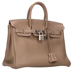 エルメス ハンドバッグ サイズ:25 バーキン25 Z刻印 SV金具 エトゥープ トゴハンドバッグ 中古 SS13