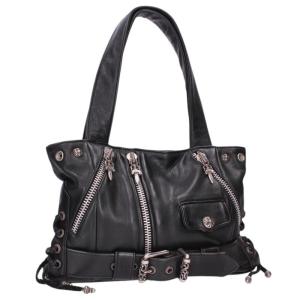 クロムハーツ JJ DEAN SMALL JJディーン スモール レザーライダースハンドバッグ 中古 SS13