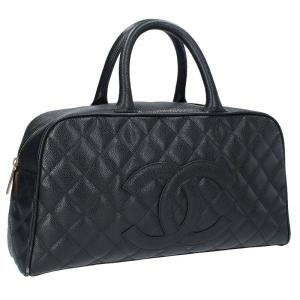 シャネル CHANEL ココマークキャビアスキンミニボストンバッグ 中古 NO05｜rinkan