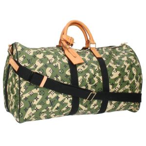 ルイヴィトン ムラカミタカシ サイズ:55 M95774 キーポルバンドリエール55 モノグラム総柄カモフラージュボストンバッグ 中古 SB01