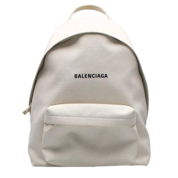 バレンシアガ BALENCIAGA エブリデイ 552374 ロゴ刺繍キャンバスバックパック 中古 ...