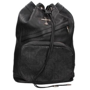 クロムハーツ バックパック ラージ STRANGE LOVE BAG ラージCHクロス クロスパッチ装飾レザーバックパック 中古 GZ11