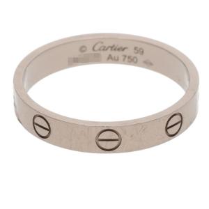 カルティエ 59/19号 MINI LOVE RING ミニラブリング K18WGリング 中古 OM10