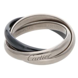 カルティエ 54/14号 トリニティ MM 18KWG セラミックリング 中古 OM10