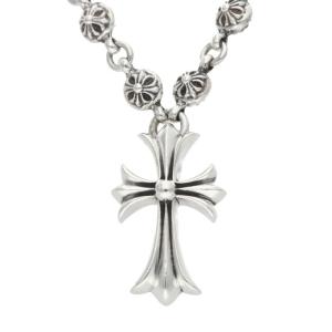 クロムハーツ ネックレス サイズ:20inch #1 CRSBL CHN SML CH CRS クロスボールチェーンスモールCHクロス シルバーネックレス 中古 SS07