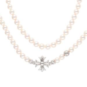 クロムハーツ ネックレス CH PLUS CLASP WHT PRL 18K WHG パール ホワイトゴールドネックレス 中古 SJ02