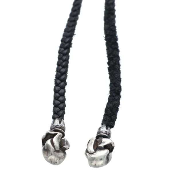 クロムハーツ LEATHER BRAID リップアンドタンレザーブレード シルバーネックレス 中古 ...
