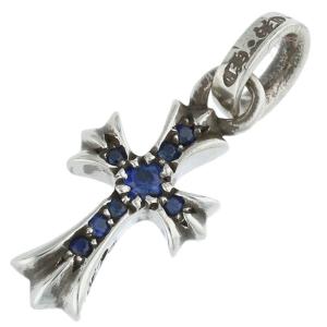クロムハーツ CRS BBYFAT P SAP ベイビーファット PAVEサファイア チャーム シルバーネックレストップ 中古 SJ02
