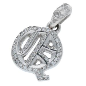 クロムハーツ 18K ALPHABET CHARM P D Qイニシャルチャーム PAVEダイヤネックレストップ 中古 OS06