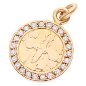 クロムハーツ ネックレストップ 22K CHRM ANGL MDL P D エンジェルメダルチャーム PAVEダイヤ ゴールドネックレストップ 中古 NO05