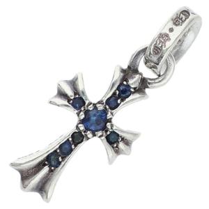 クロムハーツ ネックレストップ CRS BBYFAT P SAP ベイビーファット PAVEサファイア チャーム シルバーネックレストップ 中古 SJ02