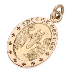 クロムハーツ 22K ANGEL MEDAL OVAL エンジェルメダルオーバル ゴールドネックレストップ 中古 GZ11