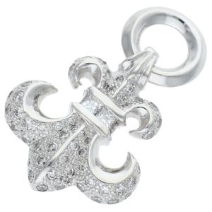 クロムハーツ 18K BS FLUER CHARM P D BSフレアチャーム PAVEダイヤ ホワイトゴールドネックレストップ 中古 OK15