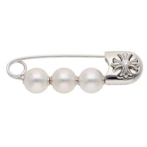 クロムハーツ ネックレストップ MIKIMOTO CHプラスパール ホワイトゴールドピンブローチネックレストップ 中古 HJ12