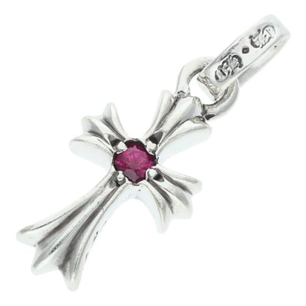 クロムハーツ CRS BBYFAT RUBY ベイビーファット 1ルビー チャーム シルバーネックレ...