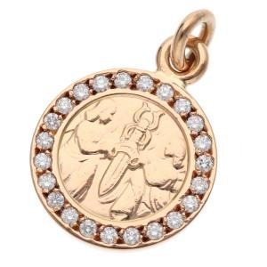 クロムハーツ ネックレストップ 22K CHRM ANGL MDL P D エンジェルメダルチャーム PAVEダイヤ ゴールドネックレストップ 中古 SJ02