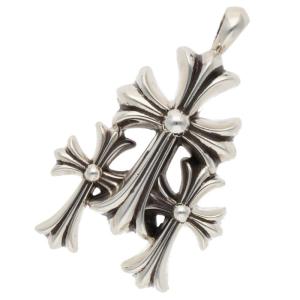 クロムハーツ ネックレストップ 3 CH CRS SML トリプルCHクロススモール シルバーネックレストップ 中古 SJ02
