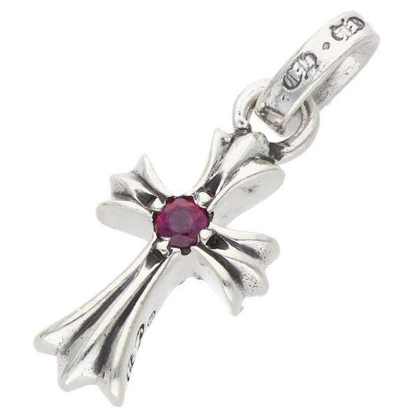 クロムハーツ CRS BBYFAT RUBY ベイビーファット 1ルビー チャーム シルバーネックレ...
