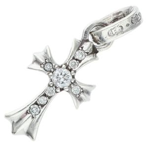 クロムハーツ ネックレストップ CRS BBYFAT P DMND ベイビーファット PAVEダイヤ チャーム シルバーネックレストップ 中古 NO05