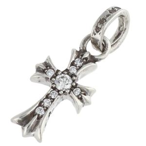 クロムハーツ ネックレストップ CRS BBYFAT P DMND ベイビーファット PAVEダイヤ チャーム シルバーネックレストップ 中古 NO05