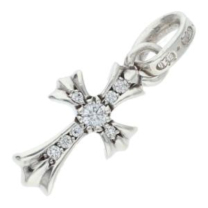 クロムハーツ ネックレストップ CRS BBYFAT P DMND ベイビーファット PAVEダイヤ チャーム シルバーネックレストップ 中古 NO05