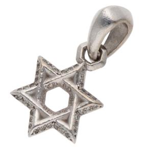 クロムハーツ 18K STAR OF DAVID CHARM P D スターオブダビデチャーム PAVEダイヤ ホワイトゴールドネックレストップ 中古 SJ02