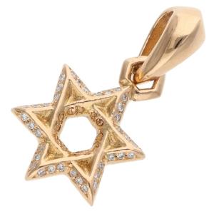 クロムハーツ 22K STR OF DAVID PD スターオブダビデチャーム PAVEダイヤ ゴールドネックレストップ 中古 SJ02