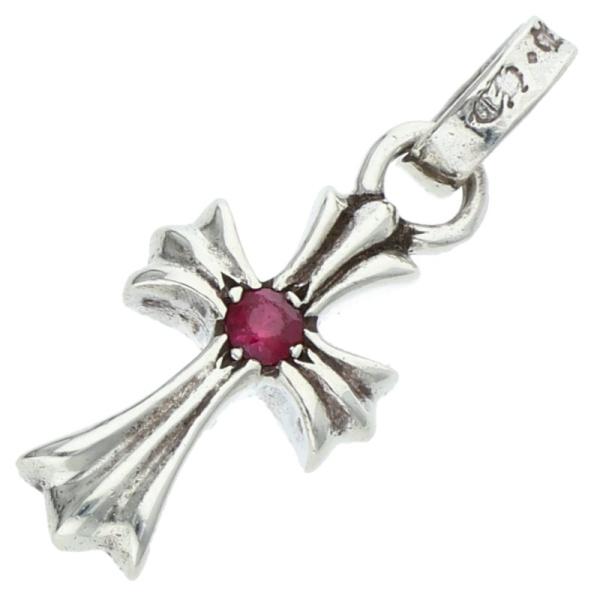 クロムハーツ CRS BBYFAT RUBY ベイビーファット 1ルビー チャーム シルバーネックレ...