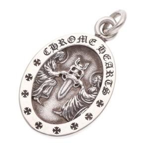 クロムハーツ ANGEL MEDAL OVAL エンジェルメダルオーバル シルバーネックレストップ 中古 NO05