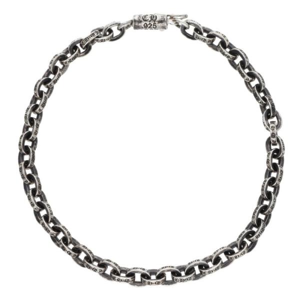クロムハーツ サイズ:８inch PAPER CHAIN ペーパーチェーン シルバーブレスレット 中...