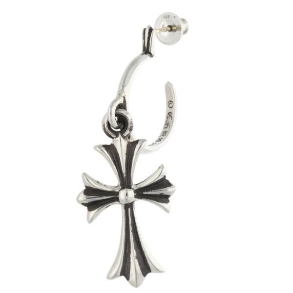 クロムハーツ ピアス TINY CH CROSS タイニーCHクロスフープ シルバーピアス 中古 G...