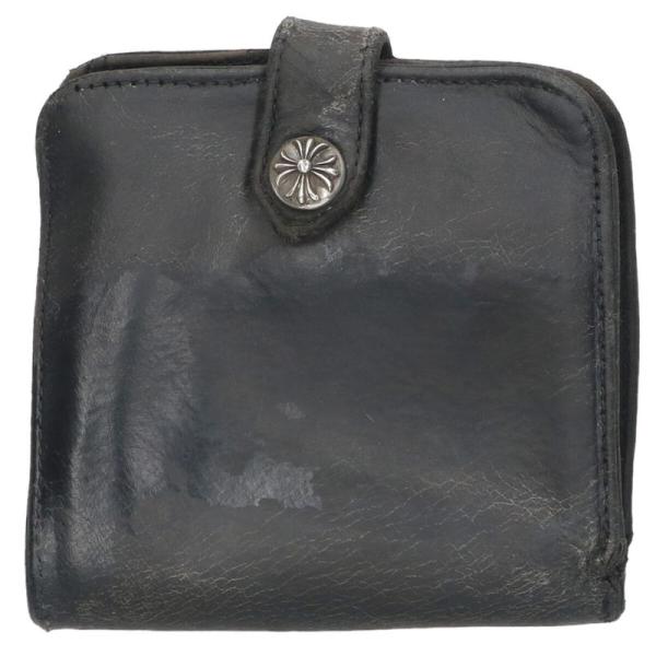 クロムハーツ 財布 SQ BTN BILL スクエアボタンビル フラップボタンレザーウォレット財布 ...
