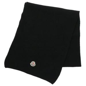 モンクレール SCIARPA TRICOT ロゴパッチ カシミヤウールマフラー 中古 BS99