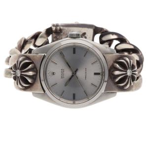 クロムハーツ ロレックス 34mm 6426 オイスター プレシジョン CHXクラシックリンクダイヤシルバーウォッチバンド腕時計 中古 SS07