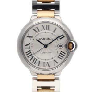 カルティエ サイズ:42mm W2BB0022 3765 バロンブルー SS YGシルバー文字盤自動巻き腕時計 中古 SB01
