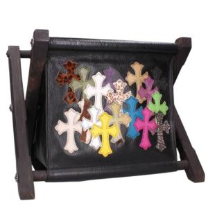 クロムハーツ MAGAZINE RACK マガジンラック マルチクロスパッチ付きレザーマガジンラック 中古 SJ02