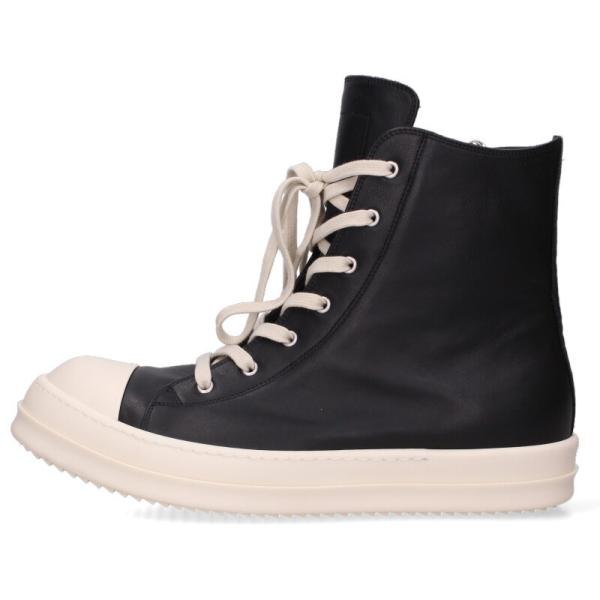 リックオウエンス サイズ:47 RAMONES ラモーンズレザーハイカットスニーカー 中古 SS13