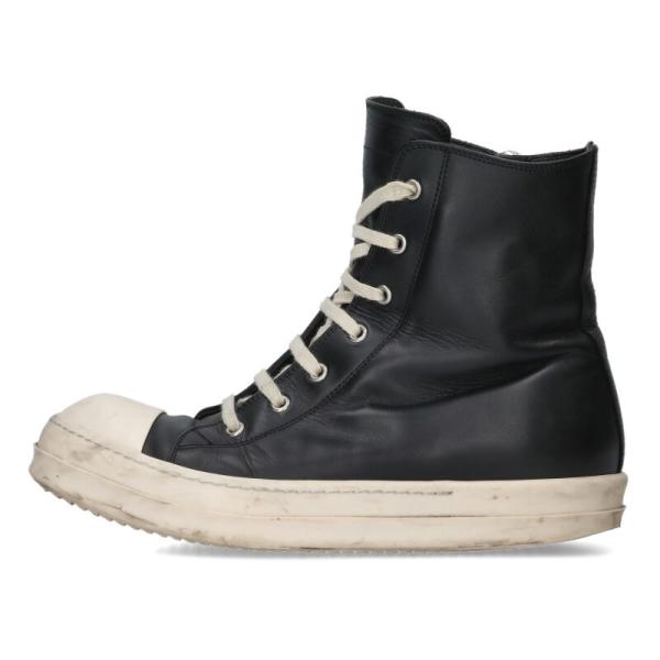 リックオウエンス サイズ:41 RAMONES ラモーンズレザーハイカットスニーカー 中古 SB01