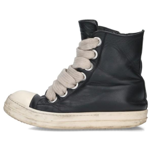 リックオウエンス サイズ:41 SNEAKER ジャンボシューレースレザーハイカットスニーカー 中古...