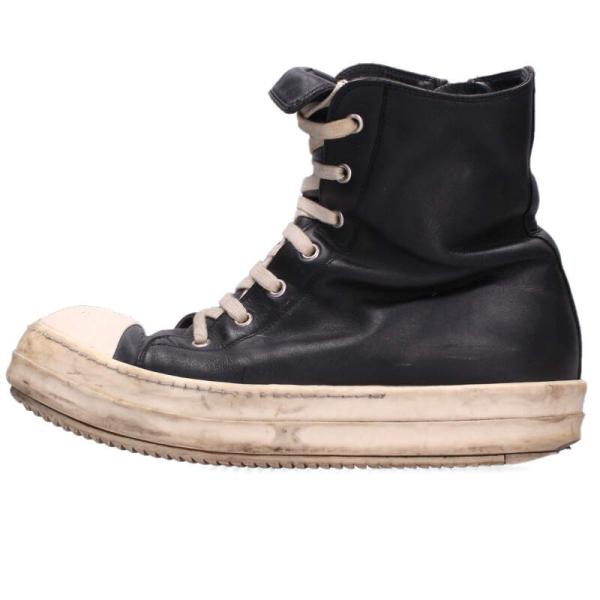 リックオウエンス サイズ:41 RAMONES ラモーンズレザーハイカットスニーカー 中古 SB01