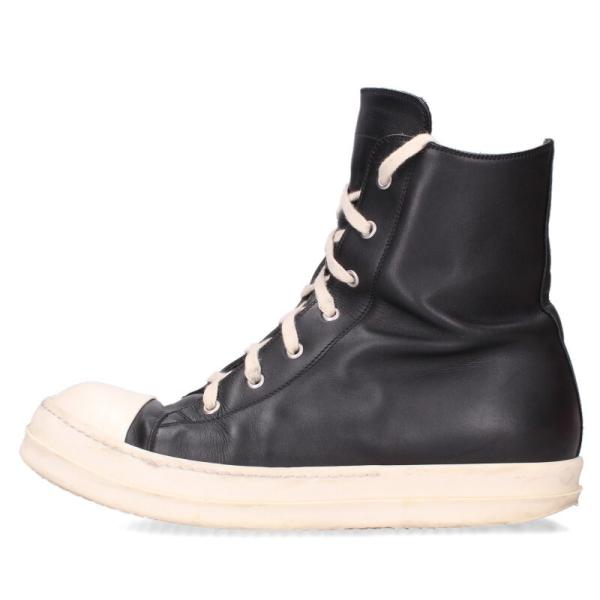 リックオウエンス サイズ:43.5 RAMONES ラモーンズレザーハイカットスニーカー 中古 FK...