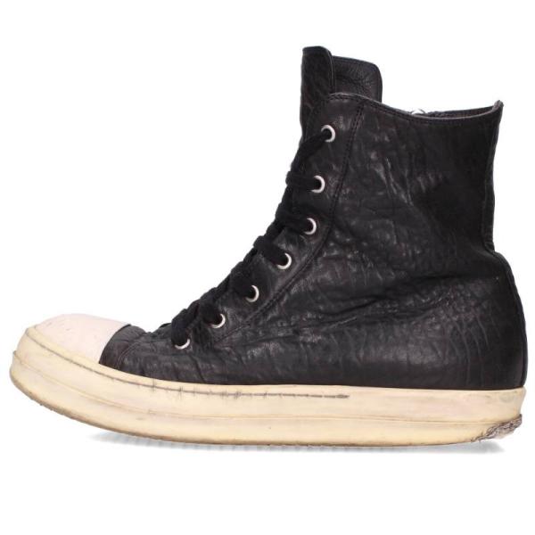 リックオウエンス サイズ:42 RAMONES ラモーンズレザーハイカットスニーカー 中古 FK04