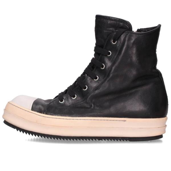 リックオウエンス サイズ:42 RAMONES ラモーンズレザーハイカットスニーカー 中古 FK04